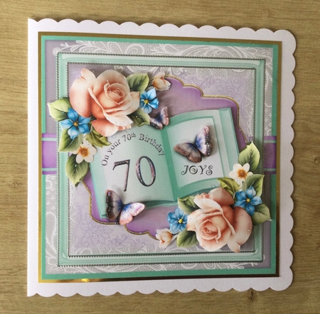 70th Female Birthday Book in Lilac and Min by Honorscard Appleby