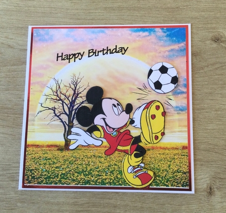 Lovely Mickey having a kick about autumn with tree 7x7 by Honorscard Appleby