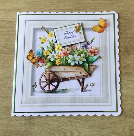 Simple Floral Watercolour Wheelbarrow 1 by Honorscard Appleby