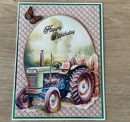 2 Tractor scene card front/toppers 1 by Honorscard Appleby