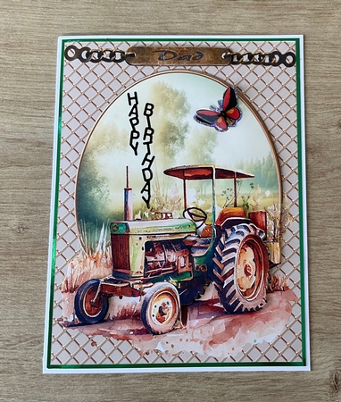 Dad/Grandad tractor scene card front/toppers  by Honorscard Appleby