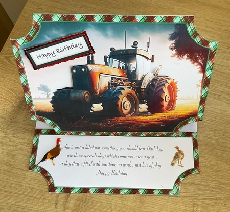 Tractor easel topper and layered stopper 3 by Honorscard Appleby