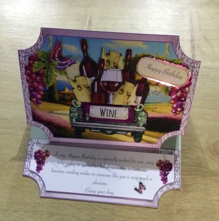 Wine and cheese easel topper and layered stopper(no base) by Honorscard Appleby