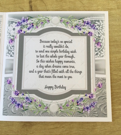 Lavender Birthday insert 1 by Honorscard Appleby