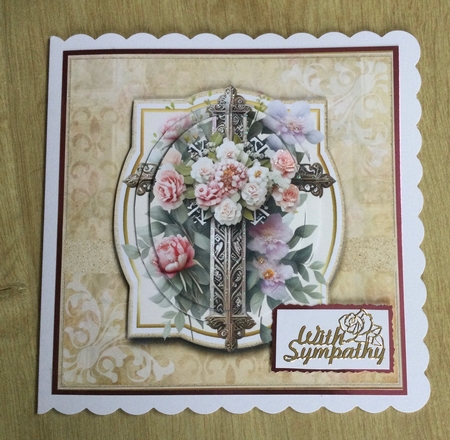 8x8 Delicate Sympathy - Floral Cross 5 Mini Kit - x4 A4 sheets  by Honorscard Appleby
