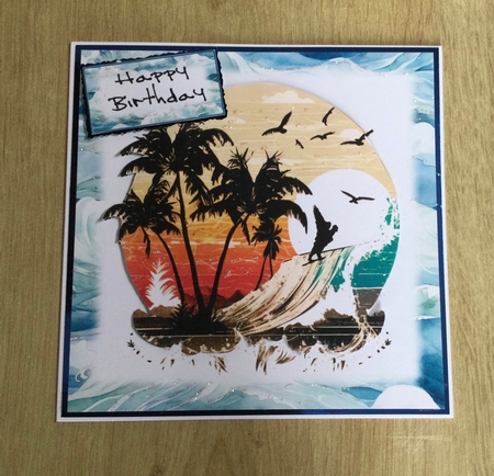 7x7 Surfs Up Happy Birthday #1 by Honorscard Appleby