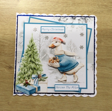 Ice skating goose 7x7 by Honorscard Appleby