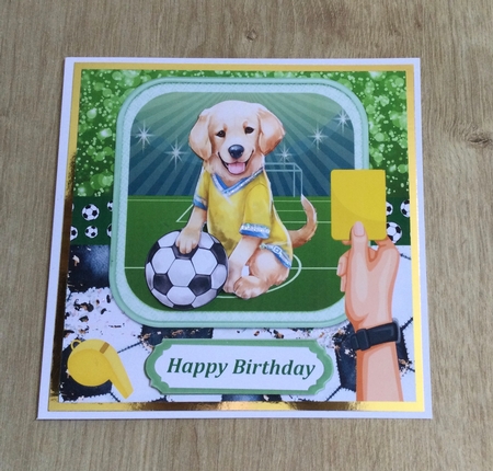 Football crazy dog card front 13 by Honorscard Appleby