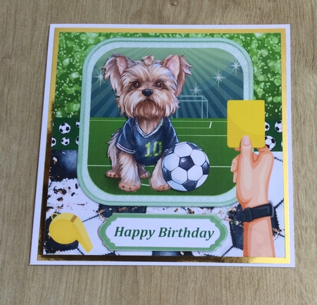 Football crazy dog card front 20 by Honorscard Appleby