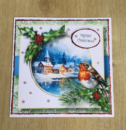The Winter Village, Robin & Holly 8x8 by Honorscard Appleby