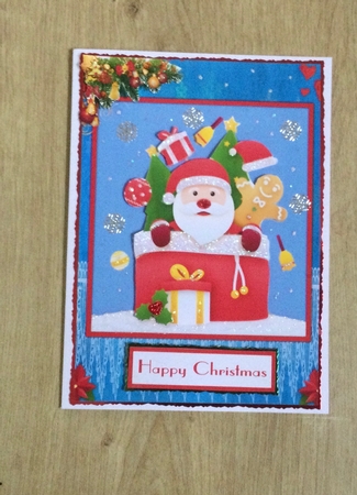Christmas Santa with gifts greeting card by Honorscard Appleby