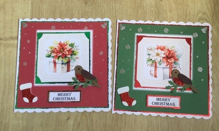 6 Christmas poinsettia present toppers by Honorscard Appleby