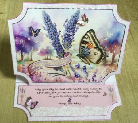 lavender butterfly easel topper and layered stopper(no base) 5 by Honorscard Appleby