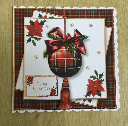 The Tartan Christmas Bauble 8x8 by Honorscard Appleby