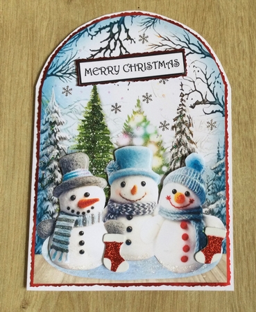 Shaped Card Happy Snowmen Mini Kit by Honorscard Appleby