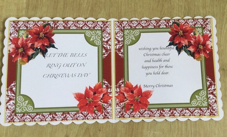 Christmas Red Poinsettias Blank Insert by Honorscard Appleby