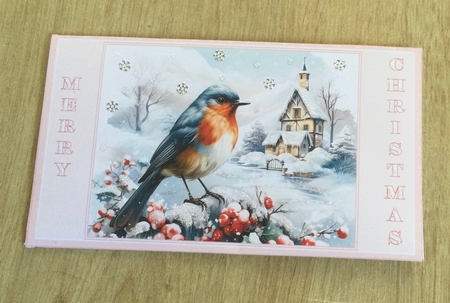 Christmas robin money wallet (Pink). by Honorscard Appleby