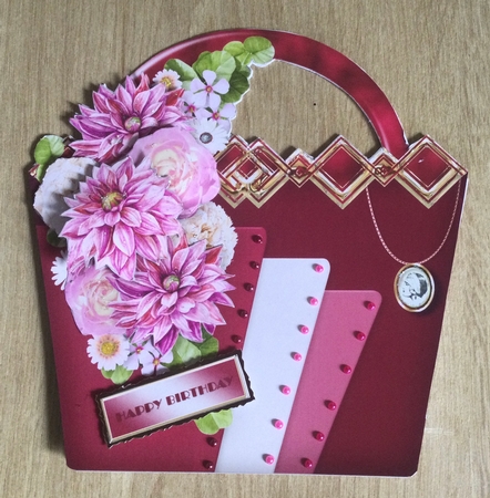 Pink Flowers - Art Deco Bag Card Mini Kit by Honorscard Appleby