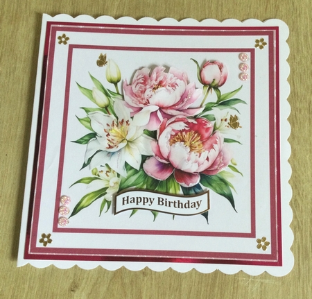 Peonies and Lilies 8x8 Quick Card #6 by Honorscard Appleby