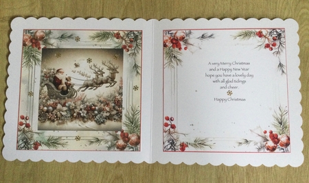 Christmas Holly & Berry 7x7ins Blank Insert  by Honorscard Appleby