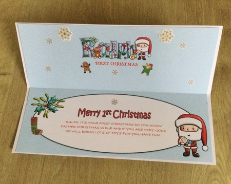 Jolly Santa First Christmas RALPH large dl insert by Honorscard Appleby