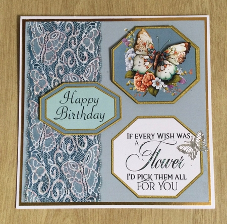 7x7 Birthday or Mothers Day Butterfly Topper by Honorscard Appleby