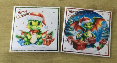 Christmas Dragon Card Toppers by Honorscard Appleby