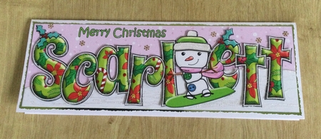 Jolly Snowman Snowboarding SCARLETT large dl by Honorscard Appleby