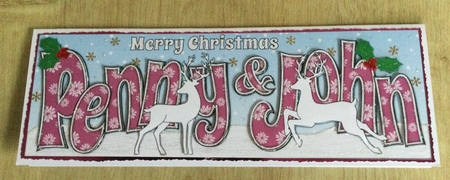 Christmas Reindeers PENNY & JOHN large dl by Honorscard Appleby
