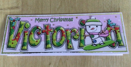 Jolly Snowman Snowboarding VICTORIA large dl by Honorscard Appleby