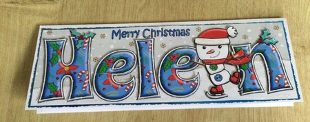 Jolly Snowman Skating HELEN large dl by Honorscard Appleby