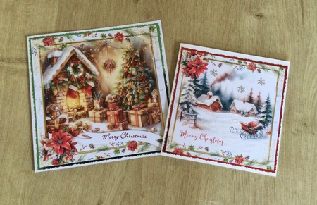 Christmas Scenes 6x6ins Toppers with 2 x Inserts kit 1 by Honorscard Appleby