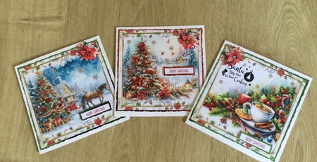 Christmas Scenes 6x6ins Toppers with 2 x Inserts kit 2 by Honorscard Appleby