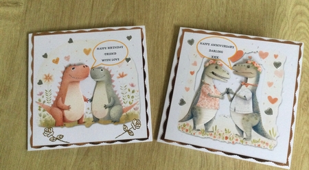Valentine Dinos Card Toppers by Honorscard Appleby