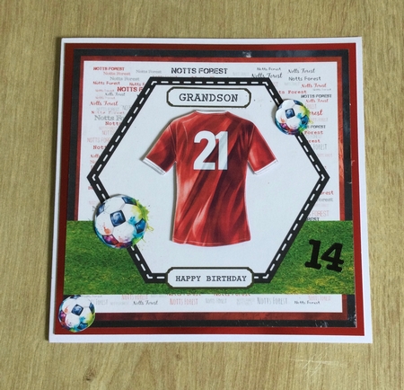 football nottingham forest birthday topper by Honorscard Appleby