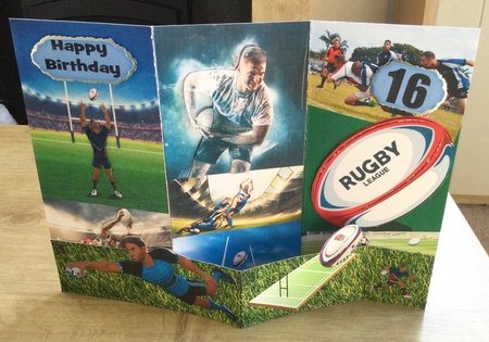 Rugby Z fold card mini Kit - Birthday or Fathers Day by Honorscard Appleby