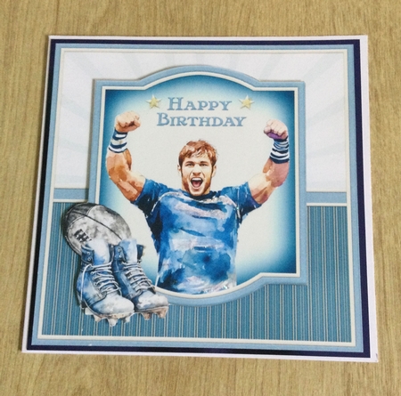 Rugby Player In Blue by Honorscard Appleby