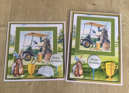 6x6 and 5x7 aprox Birthday golf card fronts 2 by Honorscard Appleby