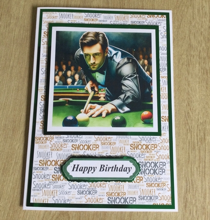 Snooker word backing paper brown by Honorscard Appleby