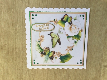 Joyeous Rose - Square Card Front with Step by Step by Honorscard Appleby