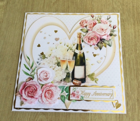 7x7 Champagne and roses for my love choice of four mini kit by Honorscard Appleby