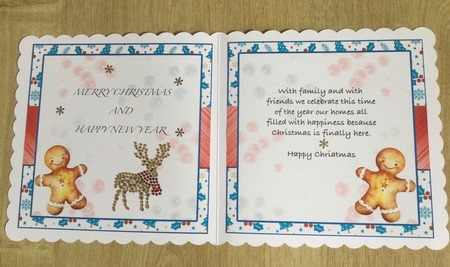 Blank Christmas Insert and Sentiments by Honorscard Appleby