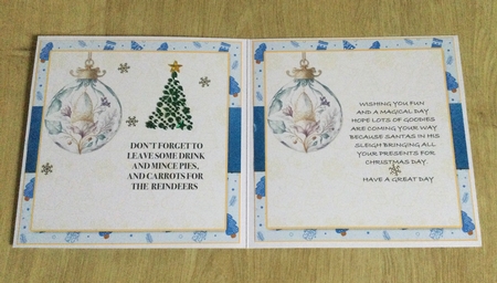 Blank Christmas Insert and Sentiments by Honorscard Appleby