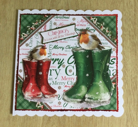 Red & Green Merry Christmas Word Backing Paper by Honorscard Appleby