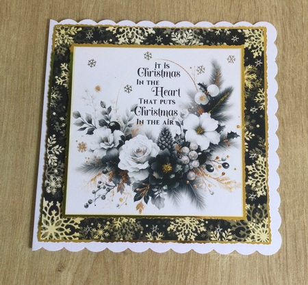 Black and gold floral Christmas insert with verse 1 by Honorscard Appleby