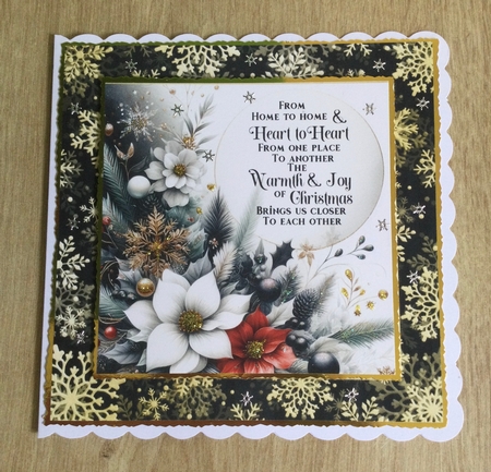 Black and gold floral Christmas insert with verse 2 by Honorscard Appleby