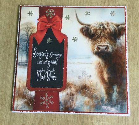 Christmas Highland cow insert 1 by Honorscard Appleby