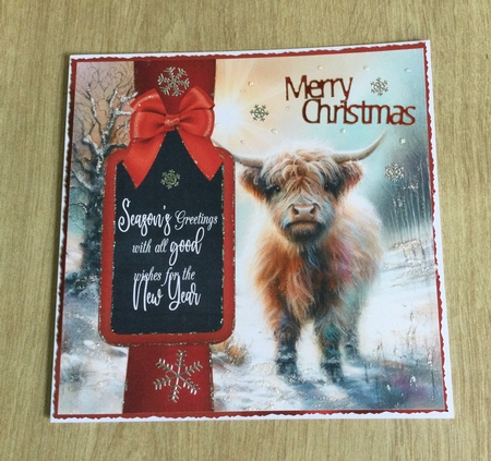 Christmas Highland cow insert 2 by Honorscard Appleby