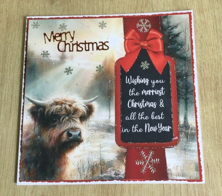 Christmas Highland cow insert 5 by Honorscard Appleby