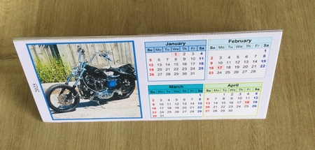 HANDSOME HARLEYS 2025 Triangular Desk Calendar by Honorscard Appleby